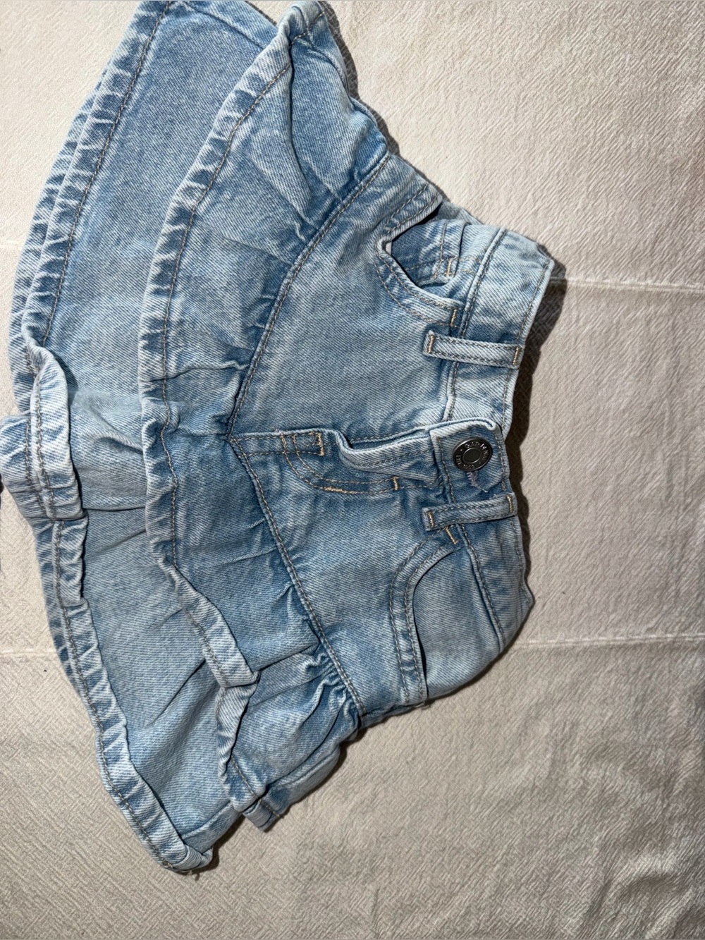 GAP Light Blue Denim Ruffle Skirt